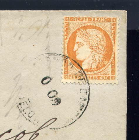 Frankrig 1875 - Sjælden letre de Marseille pour Barcelona ( Espagne ) - Cachet Admon de Cambio 9 Centimos