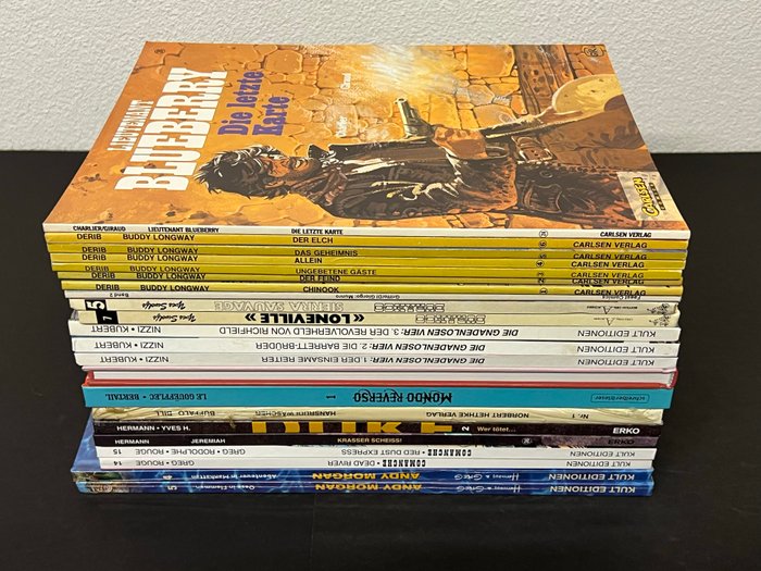 Western - und Abenteuer Sammelpaket (22) - Andy Morgan HC (2) - Tex HC (3) - Casey Ruggles HC (1) - Mondo Reverso HC mit sign. lim. Druck (1) - Buffalo Bill HC (1) - Comanche HC (2) - Buddy Longway SC - 22 Comic - Første udgave