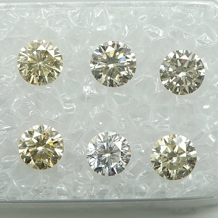 6 pcs Diamant  (Natur)  - 1.13 ct - SI1, VS1 - Gem Report Antwerp (GRA)