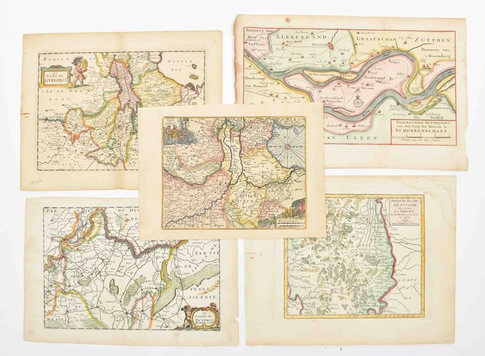 Holland - Gelderland; Zutphen; Achterhoek; Daniel de la Feuille i.a. - Five maps of Gelderland - 1701-1720