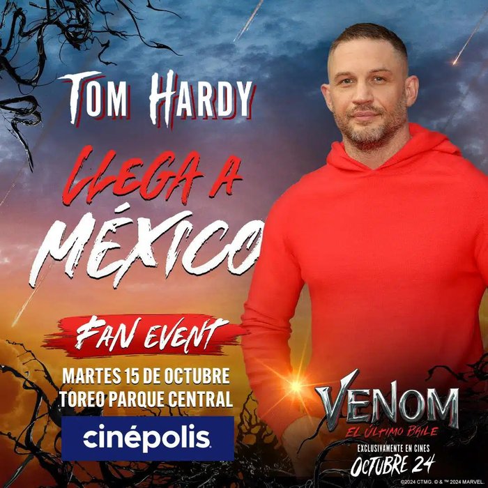 Venom - Lof of 4 promotional poster Hand-Signed by TOM HARDY - 100% ORIGINAL AUTOGRAPH from Mexico (October