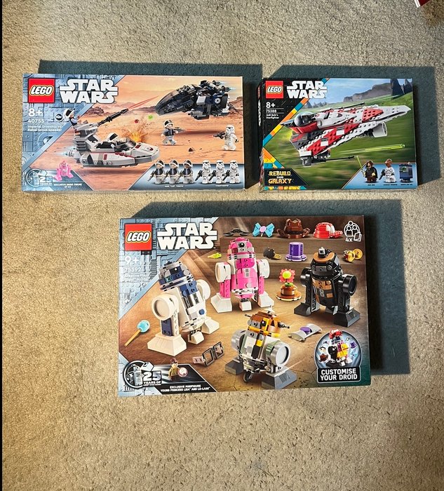 Lego - Star Wars - 75388-40755-75392 - Imperial Dropship vs Rebel Scout Speeder -  Creative Play Droid Builder  - Jedi Bob’s Starfighter