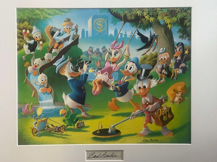 Carl Barks - Holiday in Duckburg - art print with original signature insert - NO RESERVE