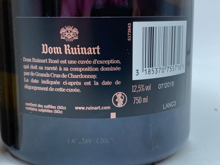 2009 Ruinart, Dom Ruinart - Champagne Rosé - 1 Flaske (0,75L)