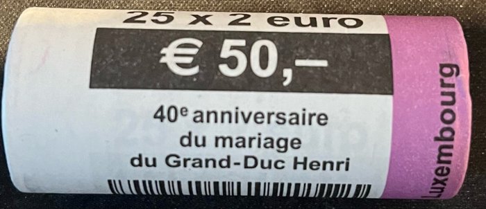 Luxembourg. 2 Euro 2021 HENRI ( uitgave Relief ) muntrol 25 x 2 euro  (Ingen mindstepris)