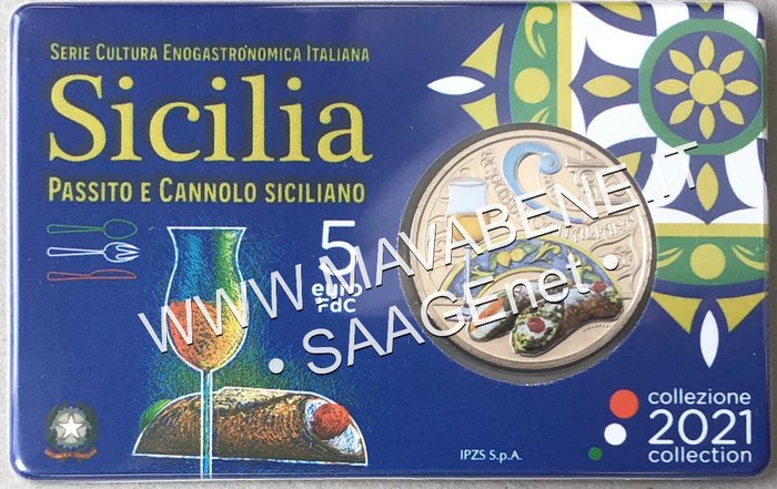 Italien. 5 Euro 2021 "Emilia Romagna" + "Sicilia" (2 monete)  (Ingen mindstepris)