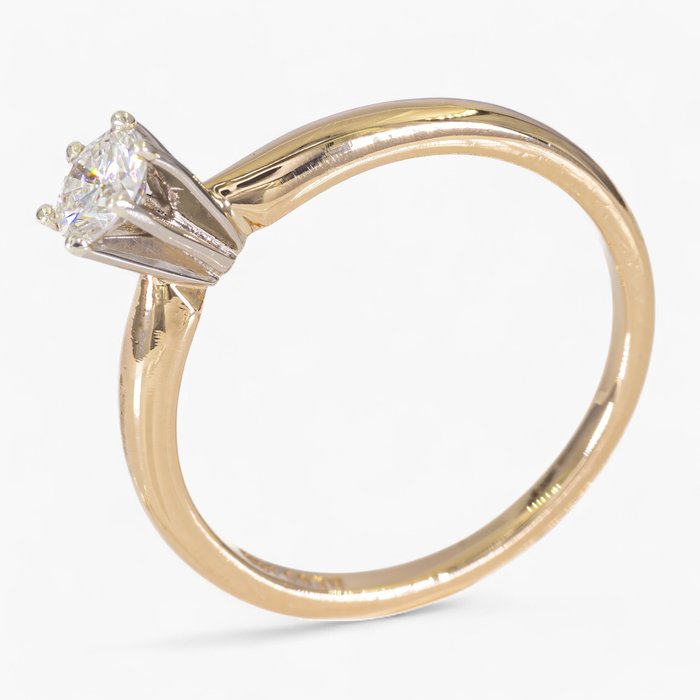 Ring - 14 karat Gulguld, Hvidguld, Antwerpen IGI - 0.30ct - Brilliant snit - VS1 -  0.30ct. tw. Diamant (Natur)