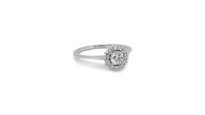 Ring - 18 kraat Hvidguld -  0.91ct. tw. Diamant (Natur) - Diamant