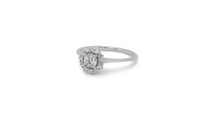 Ring - 18 kraat Hvidguld -  0.91ct. tw. Diamant (Natur) - Diamant