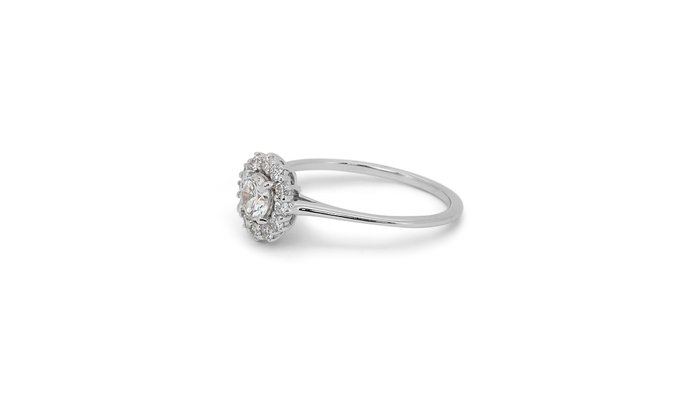 Ring - 18 kraat Hvidguld -  0.91ct. tw. Diamant (Natur) - Diamant