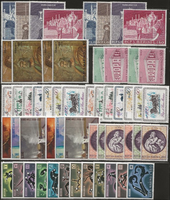 San Marino 1967/1992 - SM732/1374 - Fremragende udvalg, selv hele år og multipla af komplette serier - Sassone nr. 732-1374