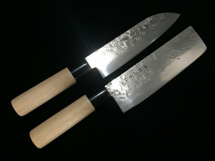 正宗 MASAMUNE / Set of 2 / 三得 SANTOKU 菜切 NAKIRI - Bordkniv (2) - Japansk køkkenkniv - Stål Træ