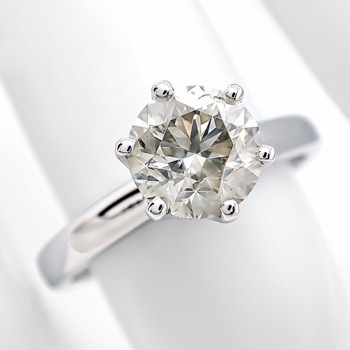 Ring - 14 karat Hvidguld -  1.32ct. tw. Grå Diamant (Naturfarvet)