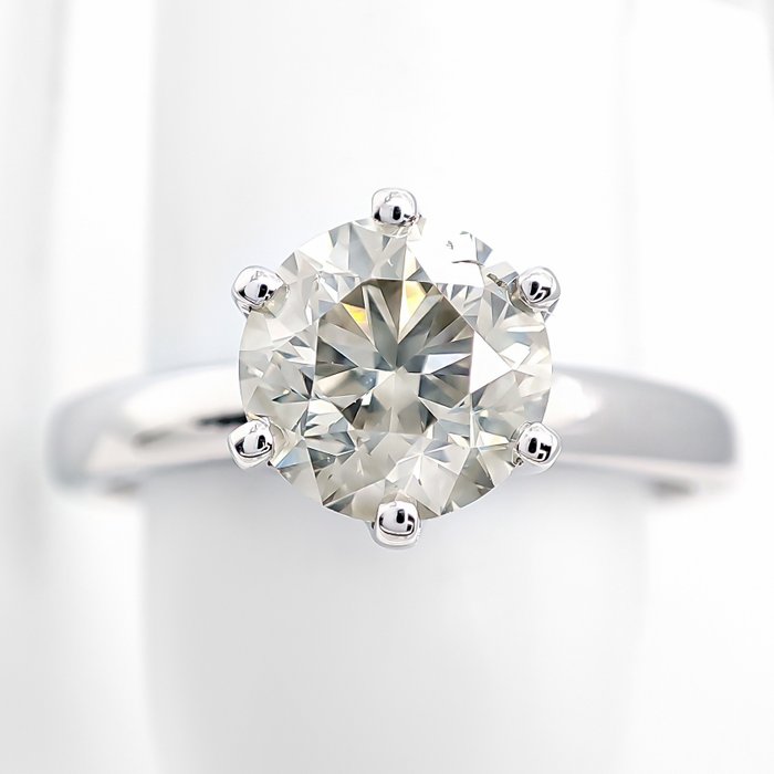 Ring - 14 karat Hvidguld -  1.32ct. tw. Grå Diamant (Naturfarvet)