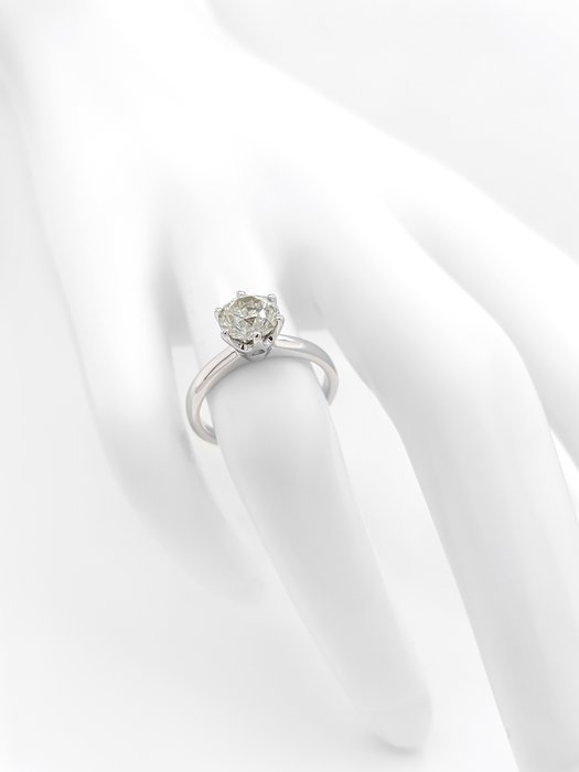 Ring - 14 karat Hvidguld -  1.32ct. tw. Grå Diamant (Naturfarvet)