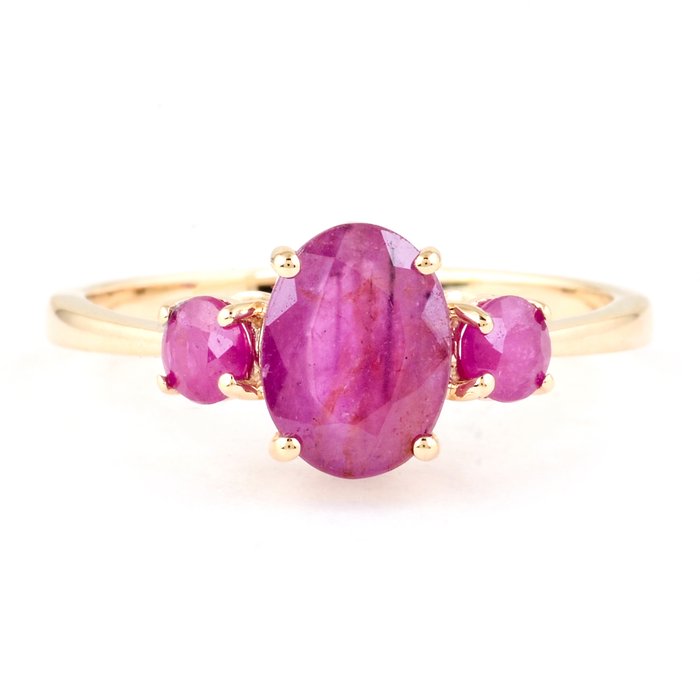 Ingen mindstepris - Ring - 14 karat Gulguld -  1.86ct. tw. Rubin