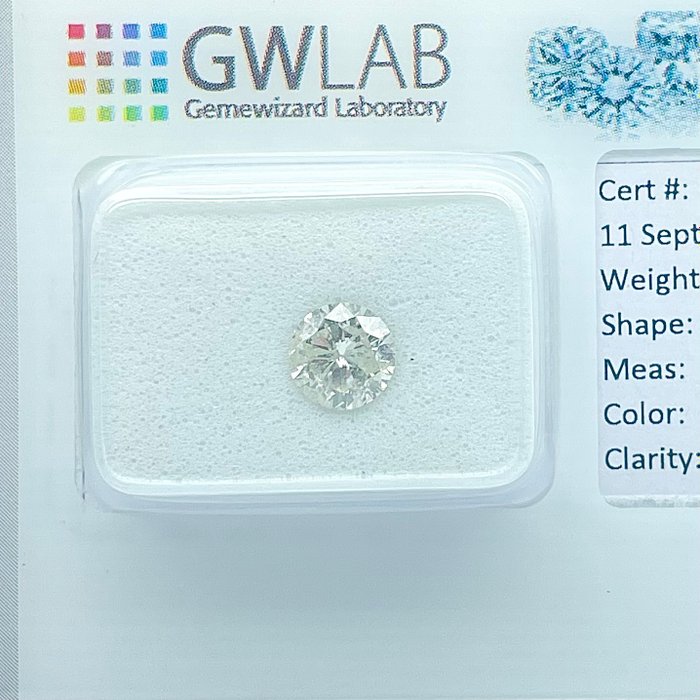 Ingen mindstepris - 1 pcs Diamant  (Natur)  - 0.73 ct - Rund - H - I1 - Gemewizard Gemological Laboratory (GWLab)