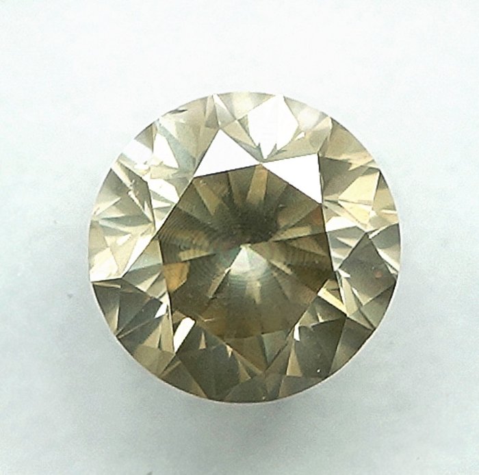 1 pcs Diamant  (Naturfarvet)  - 055 ct - Light Brunlig Gul - SI2 - International Gemological Institute (IGI)