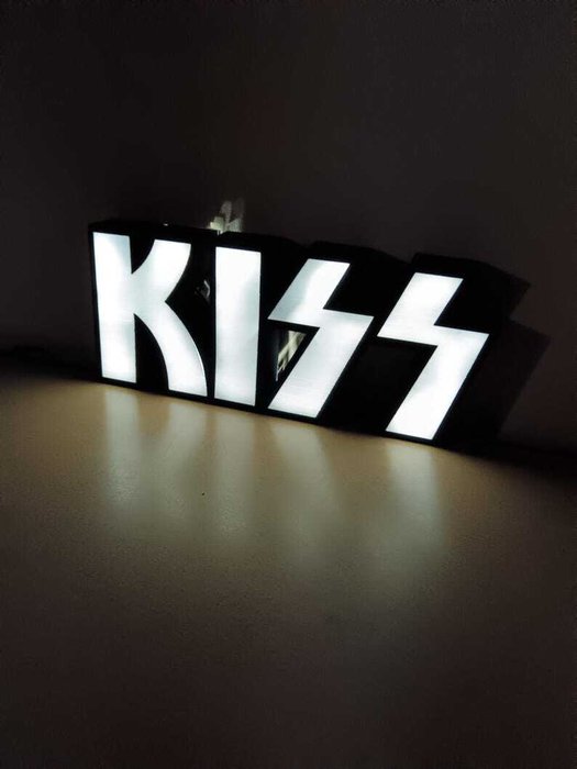 Lysskilt - KISS - FanMade - Plast