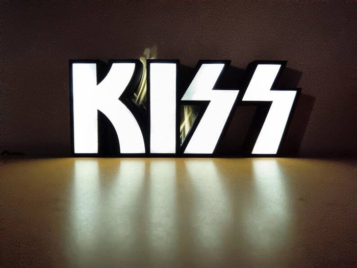 Lysskilt - KISS - FanMade - Plast