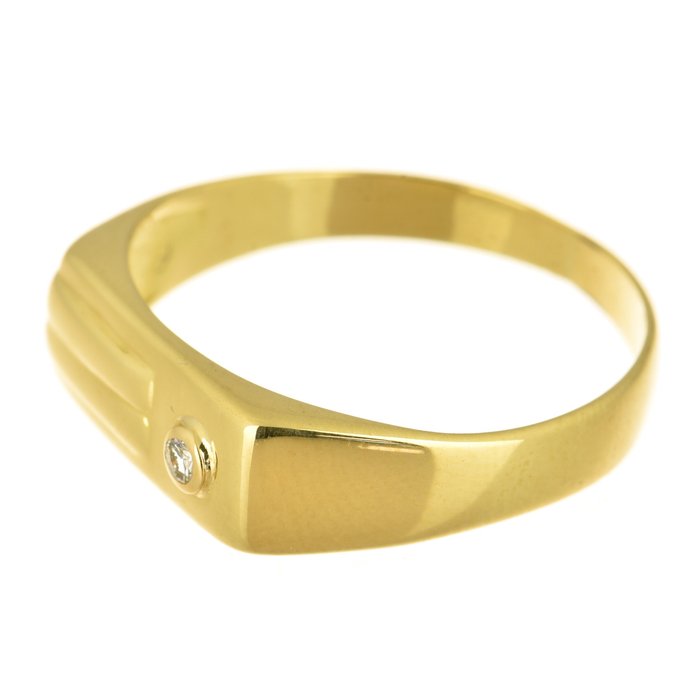 Ring - 18 kraat Gulguld Diamant (Natur)