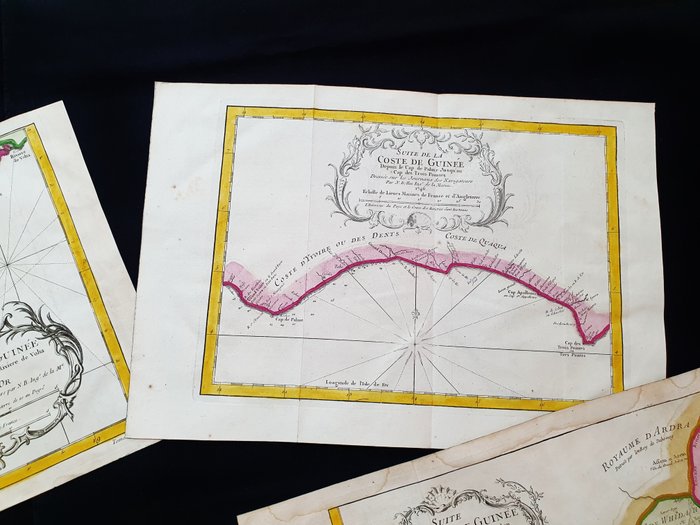 Afrika - [LOT of 5] - Afrika / Guinea / Benin; La Haye / P de Hondt / JN Bellin - [Lot of 5 maps] - Partie de la Coste de Guionee / Suite de la Coste de GUinee / Partie de la Coste - 1721-1750