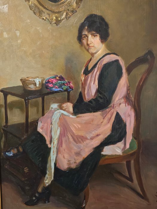 Amelia Mecherini (1886 – 1960) - Il rammendo