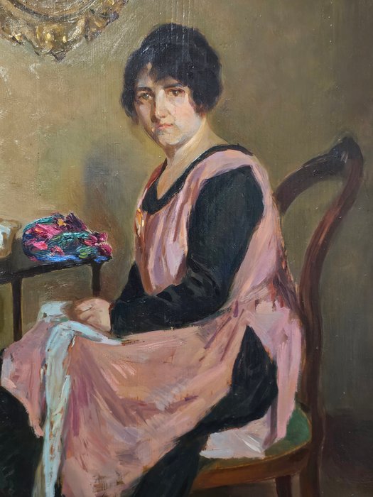 Amelia Mecherini (1886 – 1960) - Il rammendo