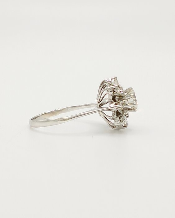 Ring - 18 kraat Hvidguld Diamant (Natur)