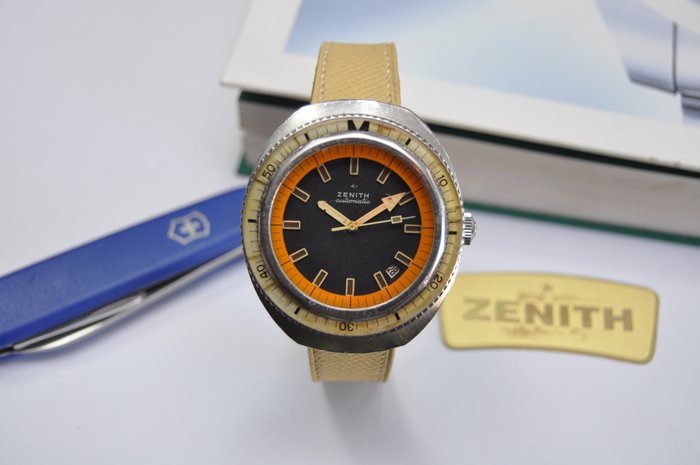 Zenith - Diver 1000 Meter Model First Bacalite Yellow Bezel - A3637 - Mænd - 1970-1979