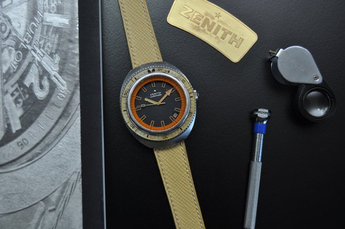 Zenith - Diver 1000 Meter Model First Bacalite Yellow Bezel - A3637 - Mænd - 1970-1979