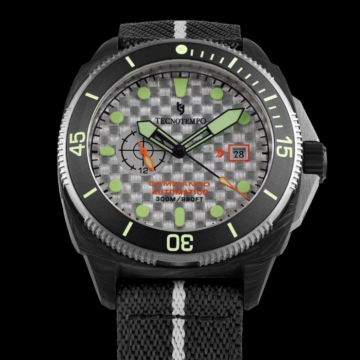 Tecnotempo - "Commando" Forged Carbon  Titanium - Automatic  - - TT300CTFCW (carbon fiber style dial - Nato strap) - Mænd - 2011-nu