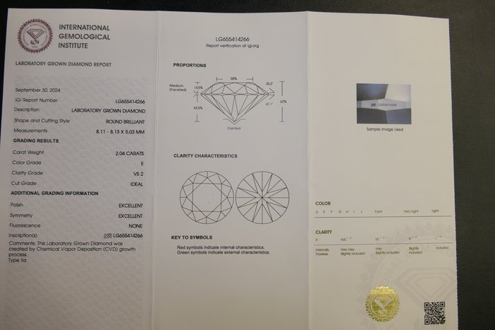 Øreringe - 18 kraat Gulguld -  4.08ct. tw. Diamant (Laboratoriedyrket)