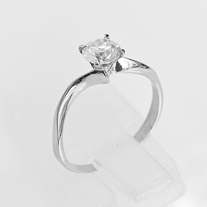 Forlovelsesring - 14 karat Hvidguld -  054ct tw Diamant (Natur) - D-E