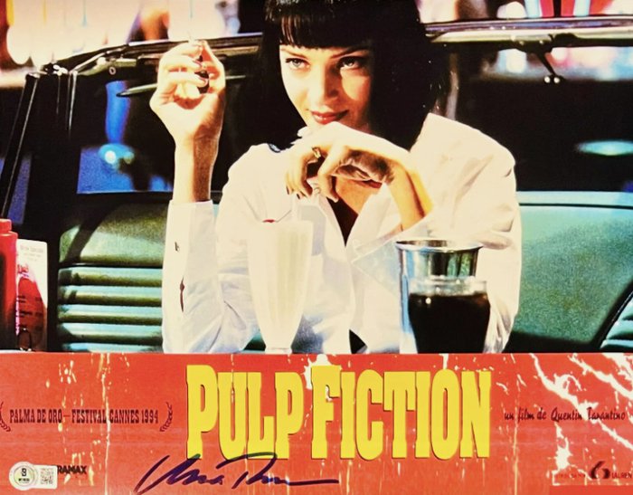 Pulp Fiction, Uma Thurman (Mia Wallace) - Signed in Person 28x35 cm - with Beckett Certificate - Autograph, photo