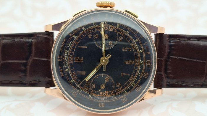 Chronographe Suisse - Cal. Landeron 48 - Solid Gold 18K - Mænd - 1950-1959