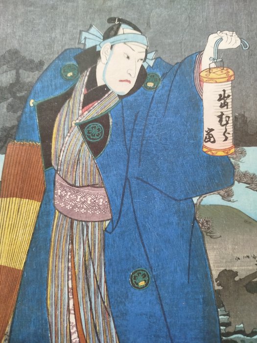 Kabuki-skuespiller Kataoka Gadō II som Modemura Shinbei 出村新兵衛 - 1854 - Utagawa Kunisada (1786-1865) - Japan - Edo-perioden (1600-1868)