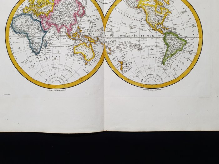 World Map - Globus; Pierre M. Lapie / Conrad Malte Brun - Mappe-Mondes sur Diverses Projections - 1801-1820