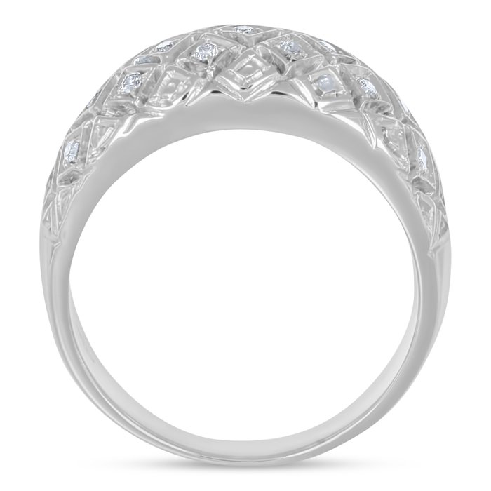 Ring - 18 kraat Hvidguld -  029ct tw Diamant (Natur)