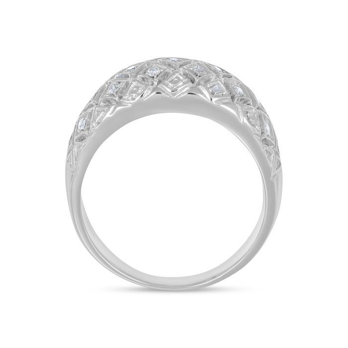 Ring - 18 kraat Hvidguld -  029ct tw Diamant (Natur)