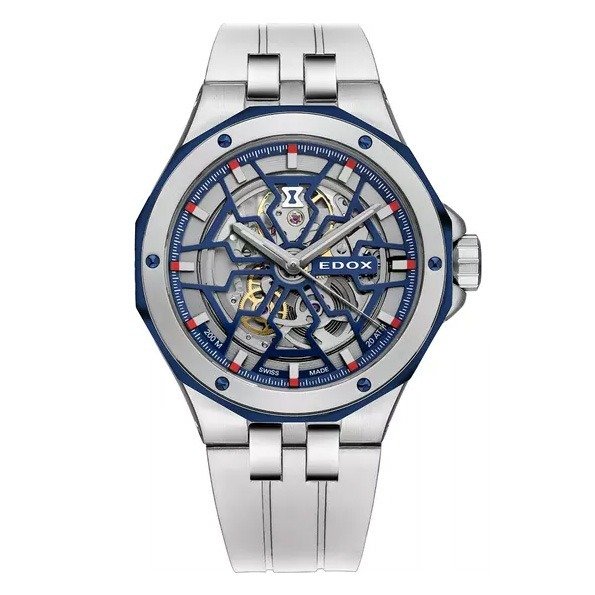 Edox - Delfin Mecano Men's Blue Watch - All Taxes Included - 85303-357BUCAB-BUIRB - Mænd - HELT NY