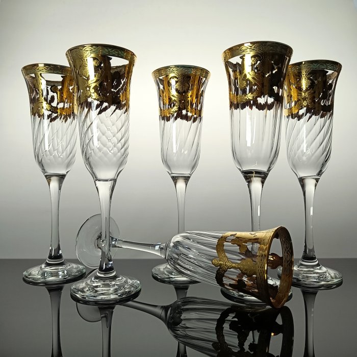 Secoloventesimo - Alterkalk (6) - Crown gold Flute - 24 kt guld