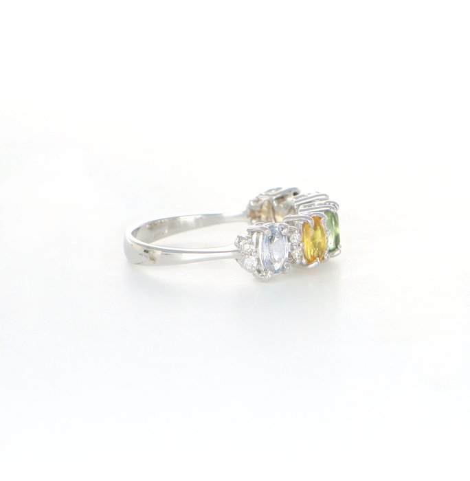 Ingen mindstepris - Ring - 18 kraat Hvidguld -  1.50ct. tw. Safir - Diamant