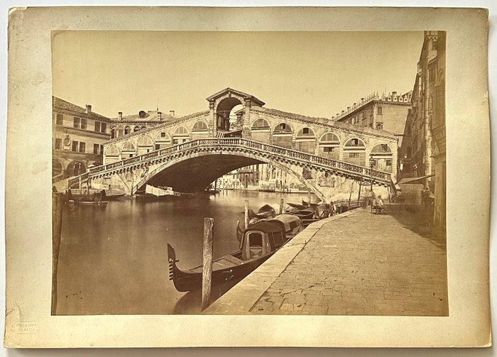 Carlo Ponti (Italian 1820 -1893) - View of Venice - Ponte di Rialto - Large Format - ca 1860