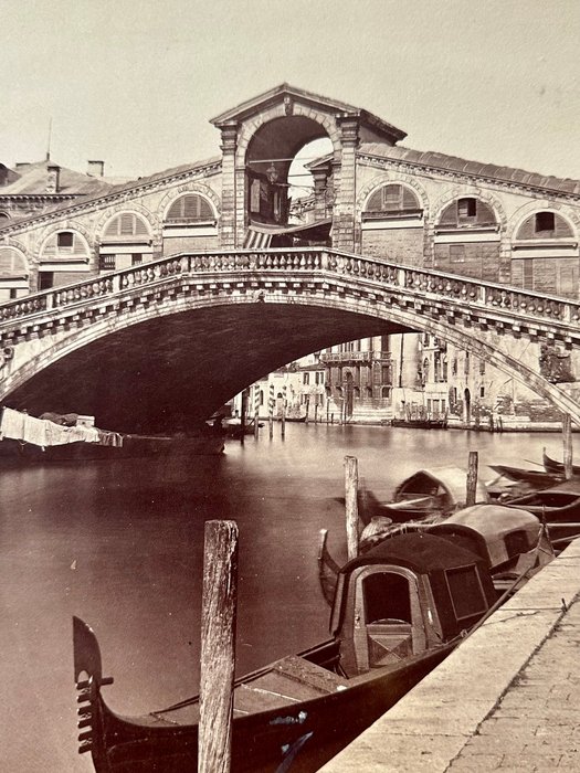 Carlo Ponti (Italian 1820 -1893) - View of Venice - Ponte di Rialto - Large Format - ca 1860