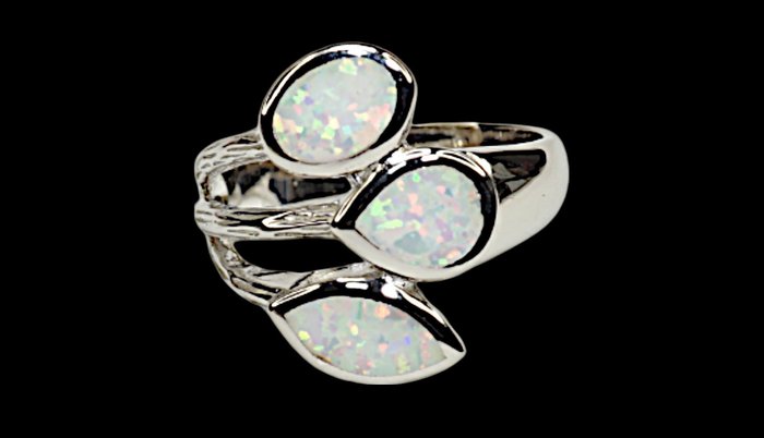 Ingen mindstepris - Ring Sølv Opal - Hvid opal ring