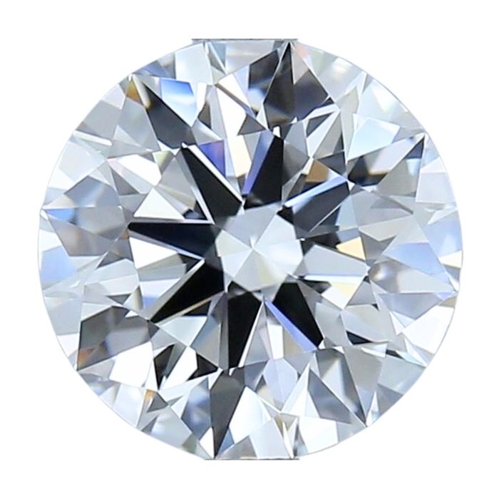 1 pcs Diamant  (Natur)  - 072 ct - Rund - D (farveløs) - VVS1 - International Gemological Institute (IGI) - ideel slebet diamant