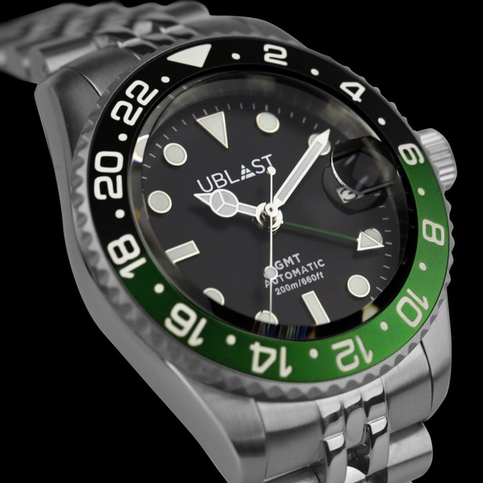 Ublast - Automatic Diver GMT - UBDGMJ40BGN - Jubilee Strap - Mænd - Ny