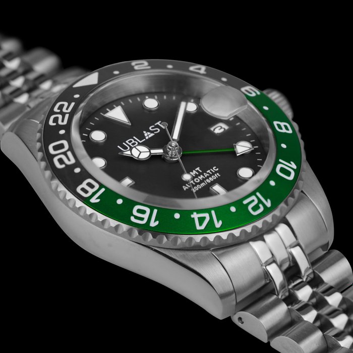 Ublast - Automatic Diver GMT - UBDGMJ40BGN - Jubilee Strap - Mænd - Ny