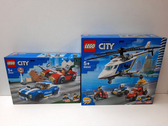 Lego - City - 60243+60242 - Achtervolging met politiehelikopter +Politiearrest op de Snelweg